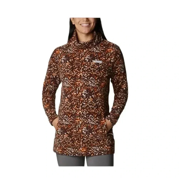 Columbia Ali Peak Fleece Tunic Sweater Turtleneck Kangaroo Pockets size S NWT - Picture 3 of 11